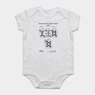 Playing Cards Patent Black Baby Bodysuit